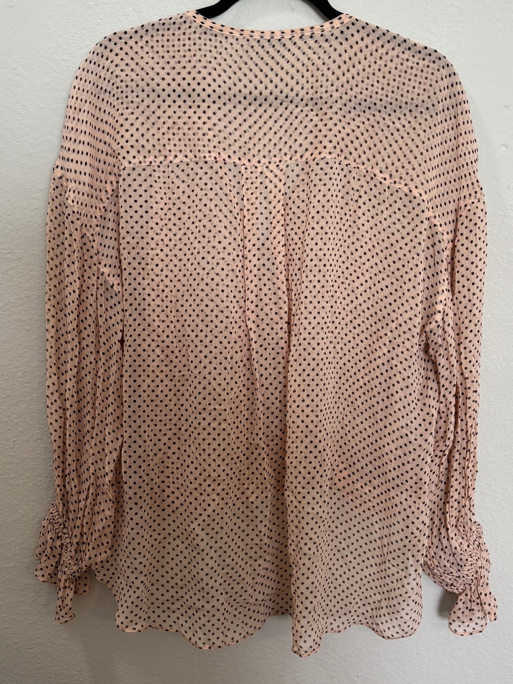 All Saints Penny Polka Dot Sheer Pink Blouse Size 10 - Picture 3 of 6